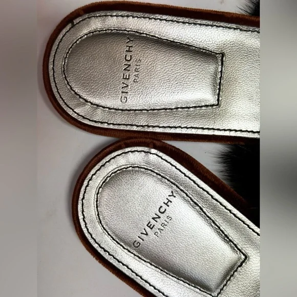Givenchy Bedford Velvet Mule w/ Mink Fur Strap